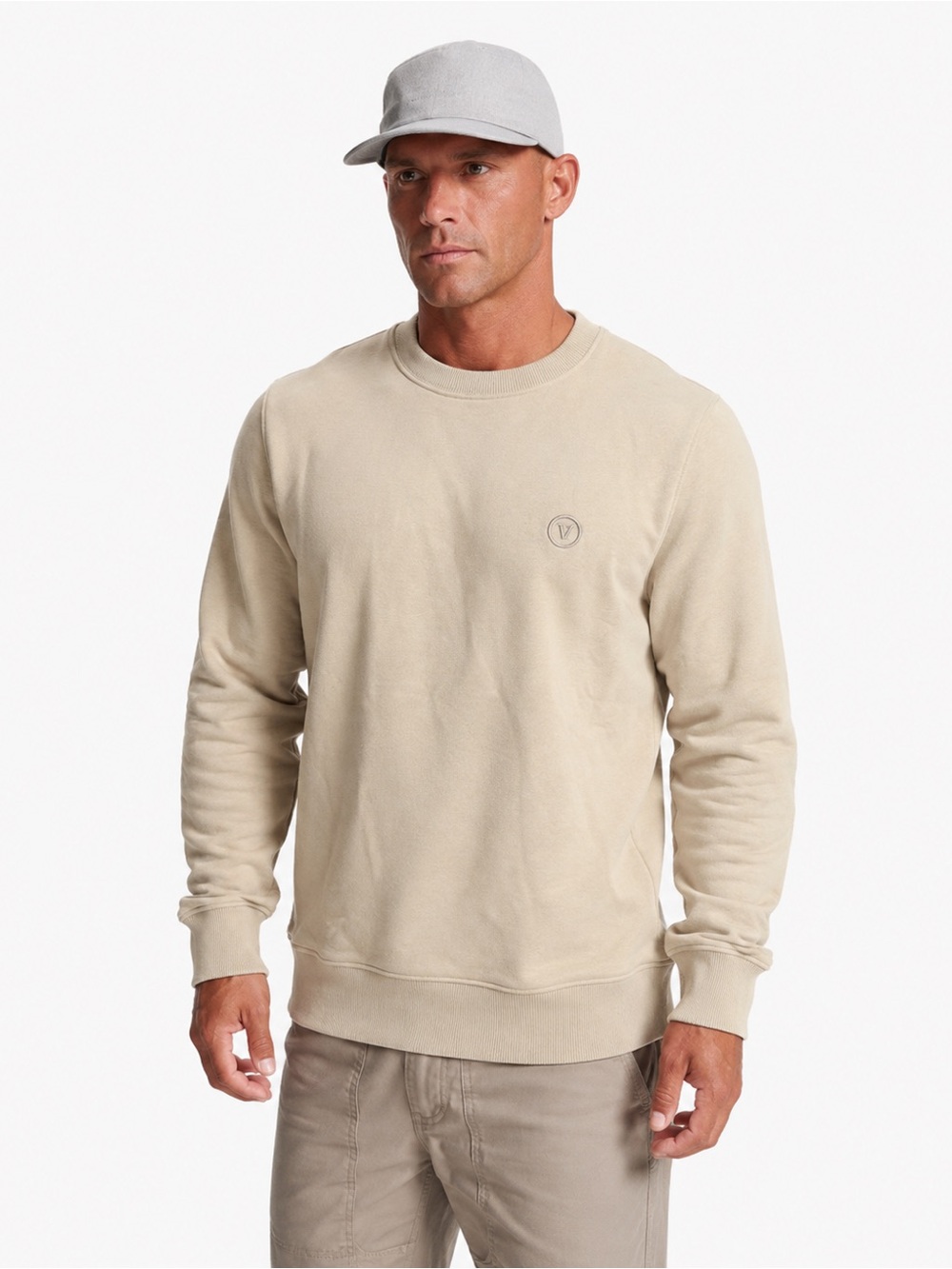 Men’s cream Vuori cypress crew sweater size medium